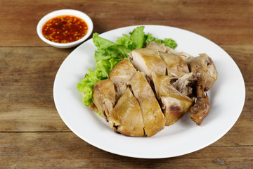 Boiled chicken with fish sauce