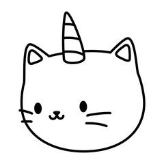 Unicorn cat cartoon vector design