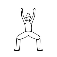 Girl doing yoga pose vector design