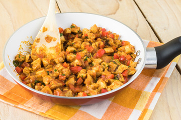 Homemade cabbage leaf chicken enchiladas.