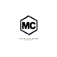M C MC Initial logo template vector. Letter logo concept with background template.