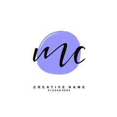 Obraz premium M C MC Initial logo template vector. Letter logo concept with background template.