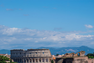 Fototapeta premium Coloseum seen from the top of Altar of the Fatherland or Altare della Patria, Rome, Italy