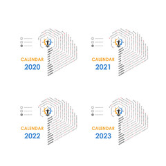 Fototapeta premium Calendar 2020, 2021,2022 and 2023 Calendar template.Calendar design.Yearly calendar vector design stationery template.Vector illustration.