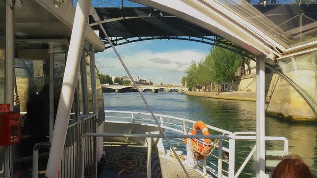 Boat on Seine in Paris