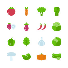 Vegetable icon set.Vector illustration