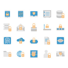 Security and protection related icon set