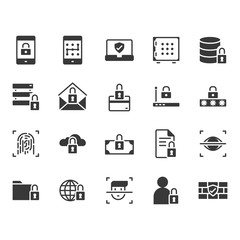 Security and protection related icon set