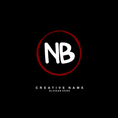 N B NB Initial logo template vector. Letter logo concept with background template.