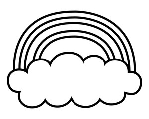 Rainbow with cloud design vector illustration