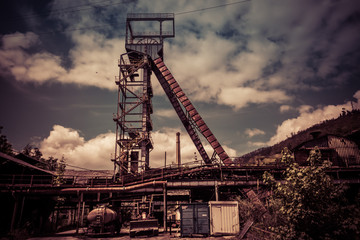 Fototapeta na wymiar mining pit, mine, carbon, metal, old, abandoned