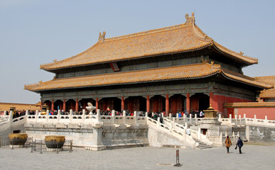 Forbidden City, Beijing, China. The Palace of Heavenly Purity inside the Forbidden City. The Forbidden City (or Palace Museum) has Chinese architecture. UNESCO, Beijing. - obrazy, fototapety, plakaty