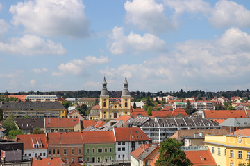 Eger cityscape church and buildings Hungary