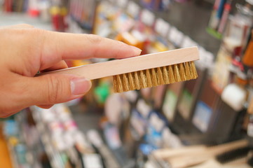Golden metal wire brush polish