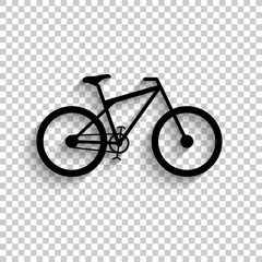 Fototapeta na wymiar bicycle - black vector icon with shadow