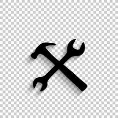 Repair - black vector  icon with shadow
