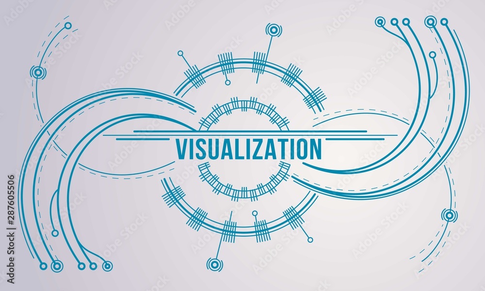 Poster visualization concept background. outline illustration of visualization vector concept background fo