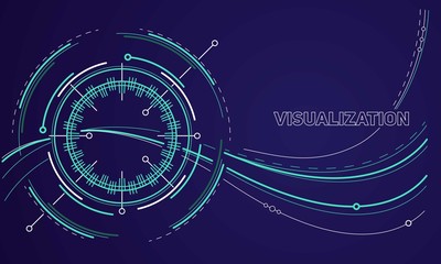 Visualization circle concept background. Outline illustration of visualization circle vector concept background for web design