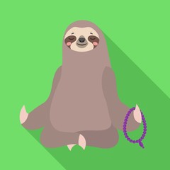 Sloth meditation icon. Flat illustration of sloth meditation vector icon for web design