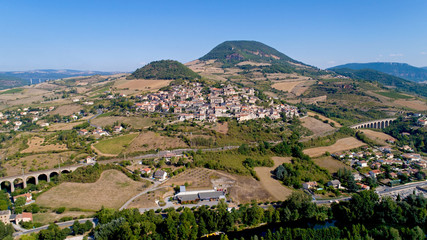 Fototapeta na wymiar Aerial photo of Compeyre village in the Aveyron