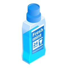 Fresh mint mouthwash icon. Isometric of fresh mint mouthwash vector icon for web design isolated on white background