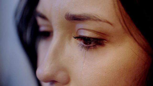 cropped view of crying and attractive woman 