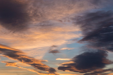 Golden Sunset with cloudy sky