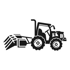 Cultivator tractor icon. Simple illustration of cultivator tractor vector icon for web design isolated on white background