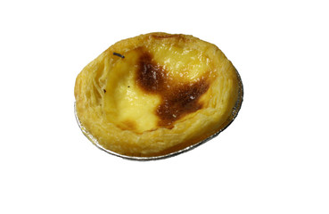 White background egg tart
