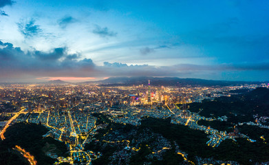 Obraz premium Skyline miasta Taipei w centrum Tajpej, Tajwan.