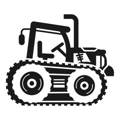 Crawler tractor icon. Simple illustration of crawler tractor vector icon for web design isolated on white background