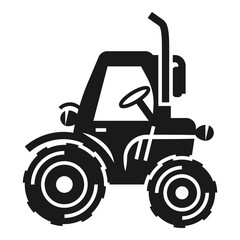 Old farm tractor icon. Simple illustration of old farm tractor vector icon for web design isolated on white background