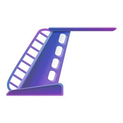 Diving board tower icon. Cartoon of diving board tower vector icon for web design isolated on white background