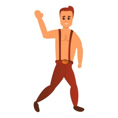 Gay man say hi icon. Cartoon of gay man say hi vector icon for web design isolated on white background