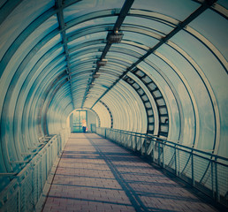 blue air pedestrian tunnel