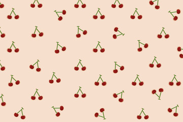 Cherry illustration pattern background wallpaper.