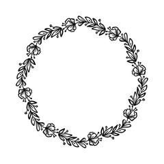 Round calligraphic vector wedding frame wreath with place for text. Isolated flourish vintage element for design. Perfect for holidays, Thanksgiving Day, Valentines Day, greeting card