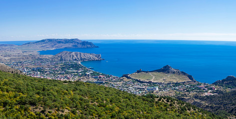Fototapeta na wymiar Panorama of the Black Sea coast, Crimea.