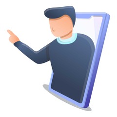 Web smartphone lesson icon. Cartoon of web smartphone lesson vector icon for web design isolated on white background