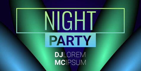 Night party concept banner. Cartoon illustration of night party vector concept banner for web design