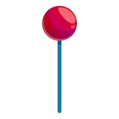 Red lollipop icon. Cartoon of red lollipop vector icon for web design isolated on white background