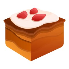 Sweet cake piece icon. Cartoon of sweet cake piece vector icon for web design isolated on white background