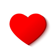 Heart vector icon. 3d symbol of Love illustration with shadow.