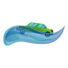 Car flood disaster icon. Cartoon of car flood disaster vector icon for web design isolated on white background
