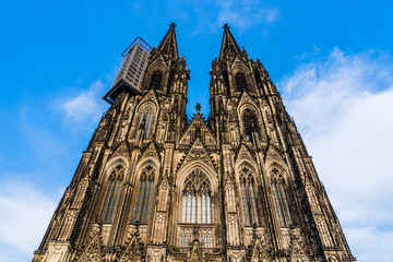 Fototapeta premium Facade of the gothic cathedral a UNESCO world heritage site in Cologne, Germany