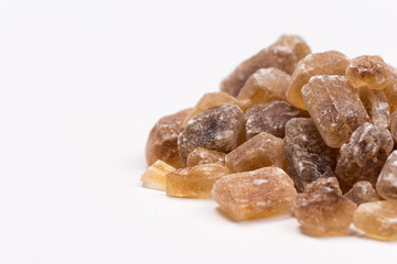 brown sugar isolated on white background. Top view.