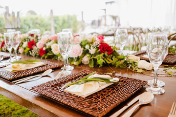 Decoración de mesa de bodas