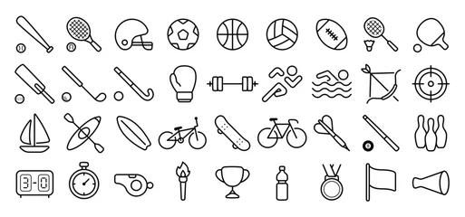 Fotobehang Sports Icon Set (Thin Line Version)  © Satoshi Kikyo