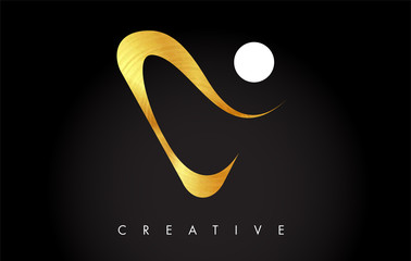 V Letter Logo Icon Design in Golden Colors Monogram. V Gold Logo Modern