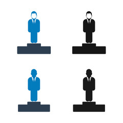 Business success icon set. Flat style vector EPS.